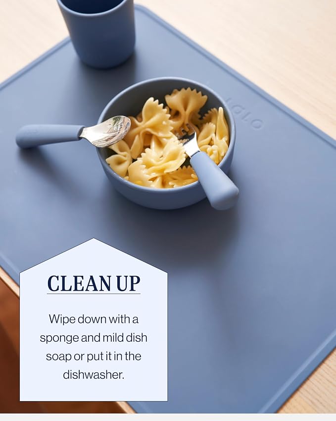 Lalo Silicone Placemat for Toddlers & Babies - Non-Slip Kids Placemat for Restaurants & Dining Tables - Non-Toxic & BPA Free Safe - for Ages of 4 Months and Up - Grapefruit