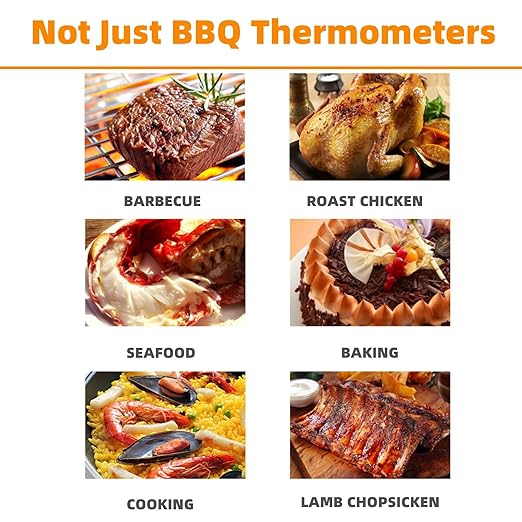 Digital Meat Thermometer Fork, Fast Read Grill Thermometer with LED Display and Stainless Steel Probes for Steak Chicken Pork Turkey Hot Grilled Food for Men Him Dad