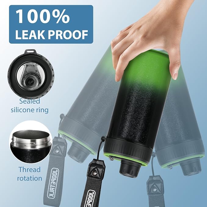 JOOPETALK Universal Can Cooler with Lid Fits All 12oz Cans& Bottles, 100% Leak-Proof Water Bottle, 4-in-1 Insulated Can Cooler for Beer, Soda & Energy Drinks, Dishwasher Safe