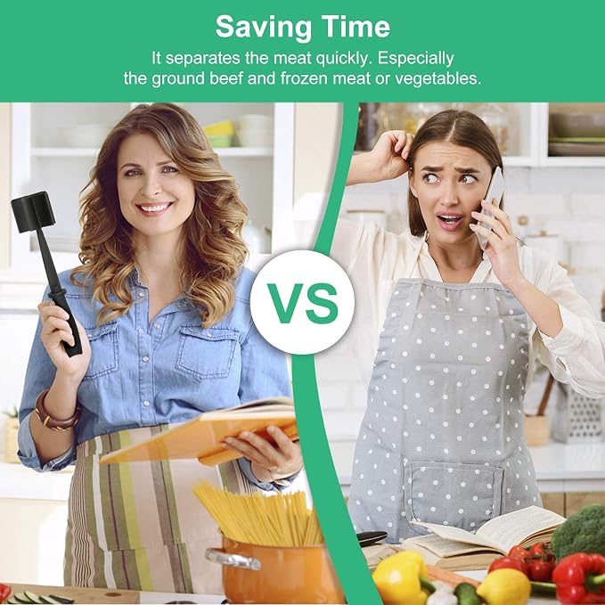 Meat Chopper, Ground Meat Chopper Utensil, Multifunctional Heat Resistant Masher and Mix Chopper for Hamburger Meat, Ground Beef, Turkey and More, Nylon Hamburger Chopper Utensil Non Stick Cookware