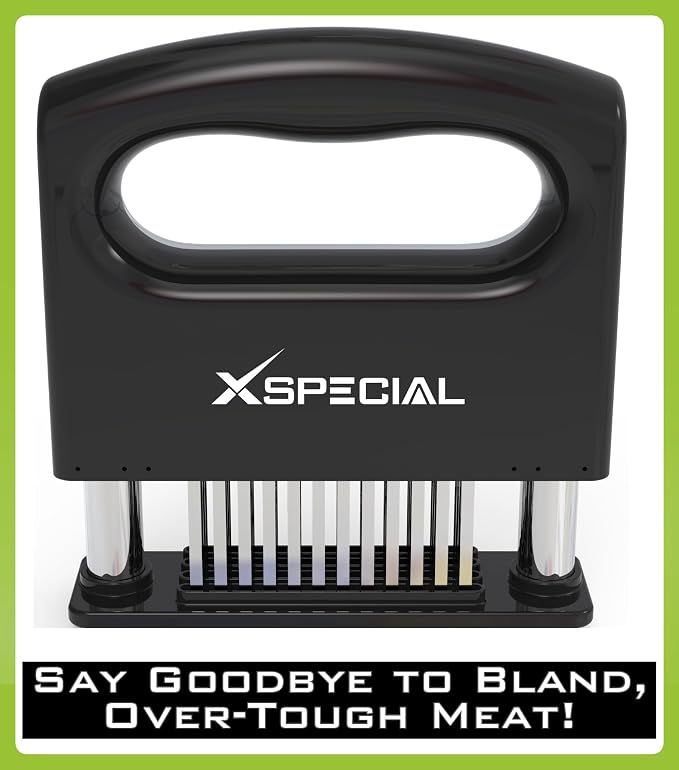 Mini-Deluxe Meat Tenderizer Tool – 48 Blade Stainless Steel, Easy to Use | Kitchen Cooking Gadgets Tools with Ultra Sharp Needle That Makes Steak & Chicken Tender