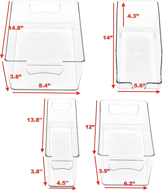 Simple Houseware Refrigerator Storage Organizer Bins, Assorted Set of 6