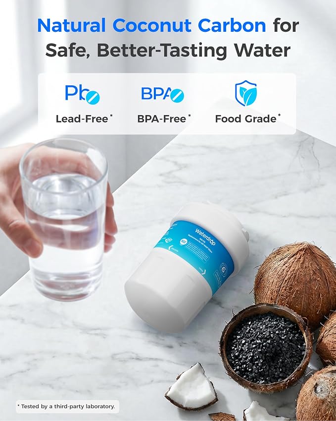 Waterdrop WD-F13 Refrigerator Water Filter, Replacement for GE® MWF® | Replacement for SmartWater® MWFP, MWFINT, MWFA, GWF, HDX FMG-1, Kenmore® 9991, GSE25GSHECSS, WFC1201