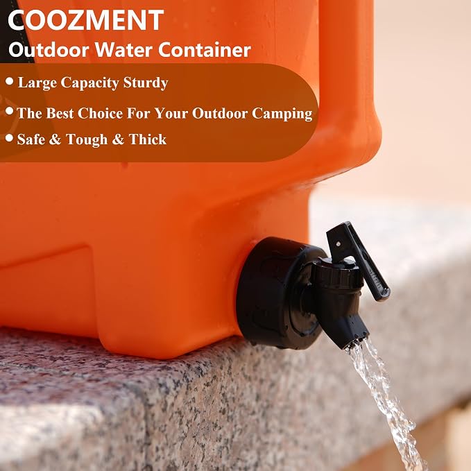 COOZMENT 3.2 Gallon/5 Gallon Water Containers with Spigot, BPA Free Water Jug, Military Green Water Tank, Multifunction Water Storage Containers for Camping Outdoor Hiking,Emergency Storage