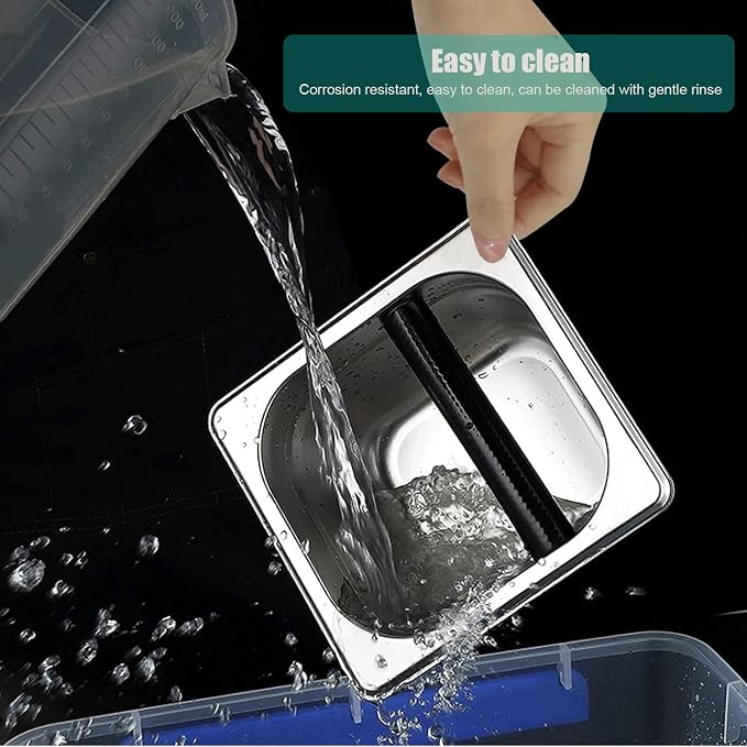 Stainless Steel Espresso Knock Box with Rubber Bar for Storing Underneath Most Espresso Machines