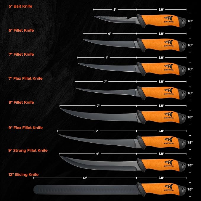KastKing Speed Demon Pro Fillet Knife with Protective Sheath | Razor Sharp G4116 German Stainless Steel Blade, Non-Slip Grip, Corrosion-Resistant Coating, 8 Options Available