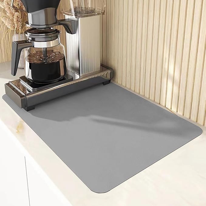 Large Silicone Heat Resistant Mat 23.6” x 15.7”, Nonslip Mats for Kitchen Counter, Countertop Protector, Nonstick Waterproof Craft Table Placemat，2 Pack Silicone Mats (Gray)