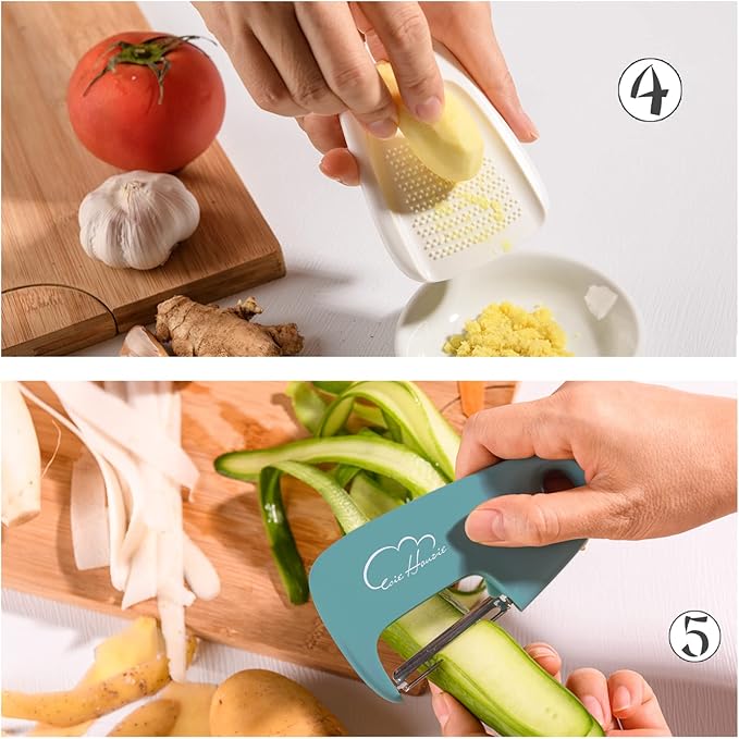 Kitchen Gadgets Set, Stackable for Saving Space, Blue, 5 Pieces | Durable Cooking Tools, Space Saving for Small Kitchen, Accessories for RV Camper Inside, Dishwasher Safe