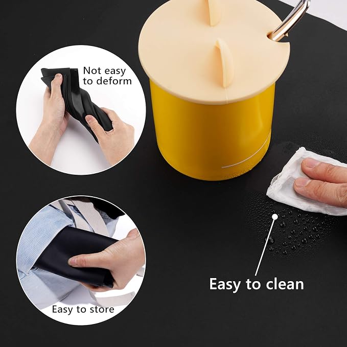 Gartful Silicone Sheets for Crafts, 3PCS Resin Jewelry Casting Molds Mats, Multipurpose Table Cover Placemat, Counter Top Protector Pad, Nonskid Nonstick, Black(15.7 x 11.8 inches)