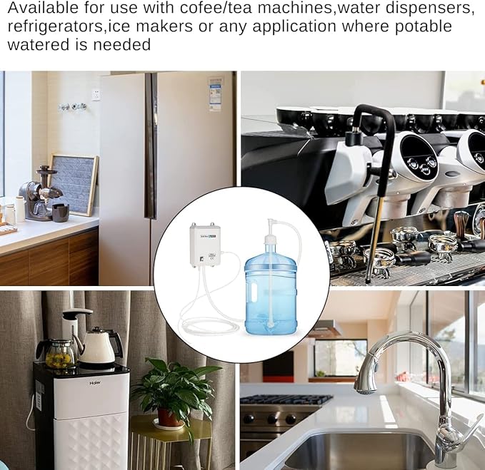 TDRSUPER Drinking Water Dispenser Pump System Bottle Water Dispenser 5 Gallon 40PSI for Refrigerator Ice Maker Faucet Coffee/Tea Maker Single Inlet