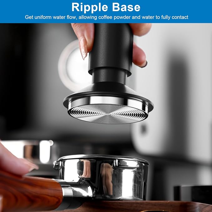 XIXUBX 2-in-1 Espresso Tamper & Magnetic WDT Tool, 51mm Spring Loaded Tamper with Corrugated Base & Cover, Anodized Aluminum Handle, Fits XIXUBX and Other 51mm Portafilter Espresso Machines