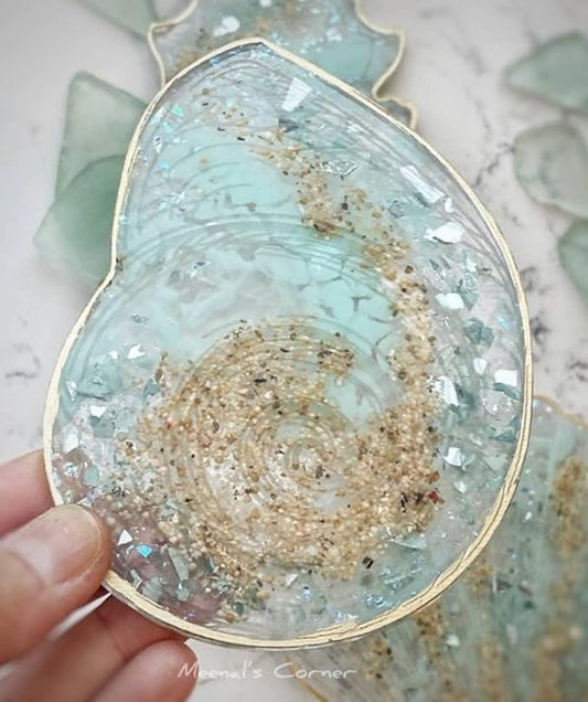 Shell Coaster Resin Mold Seashell Silicone Coaster Epoxy Resin Molds for Making Cup Mats Agate Coaster Mold Home Decoration Making Cup Mats Wine Glass Holder Home Decor DIY Craft Project