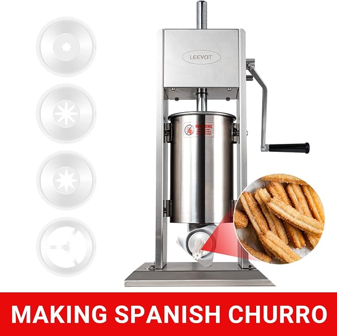 11LBS/5L Manual Sausage Stuffer, Professional Stainless Steel Sausages Maker & Filler Kit with 2 Speed, 5 Stuffing Tubes, Vertical Meat Stuffers for Home Kitchen, Commercial Use