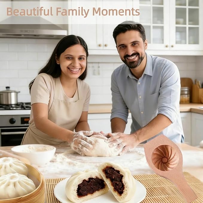 Wooden Bao Bun Maker,Baozi Maker Machine,Wooden Steam Bun Mold,This Kitchen Appliances And Gadgets Is the Best Gift for Asian Food Enthusiasts And Dumpling Maker (Steamed Bun A)