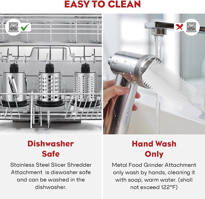 Meat Grinder & Stainless Steel Slicer Shredder Attachment for KitchenAid | Sausage Stuffer, Food Slicer, Shredder, Cheese Grater & Salad Maker, 4 Plates, 4 Blades, Food-Grade Metal, COFUN