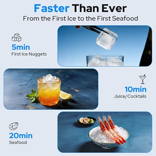 Large Capacity Countertop Ice Maker - 38 lbs/24H Output Chewable Nugget Ice, One-Touch Self-Cleaning, 3L+1.5L Dual Water Tanks, Portable Ice Machine for Home, Bar, Office, RV
