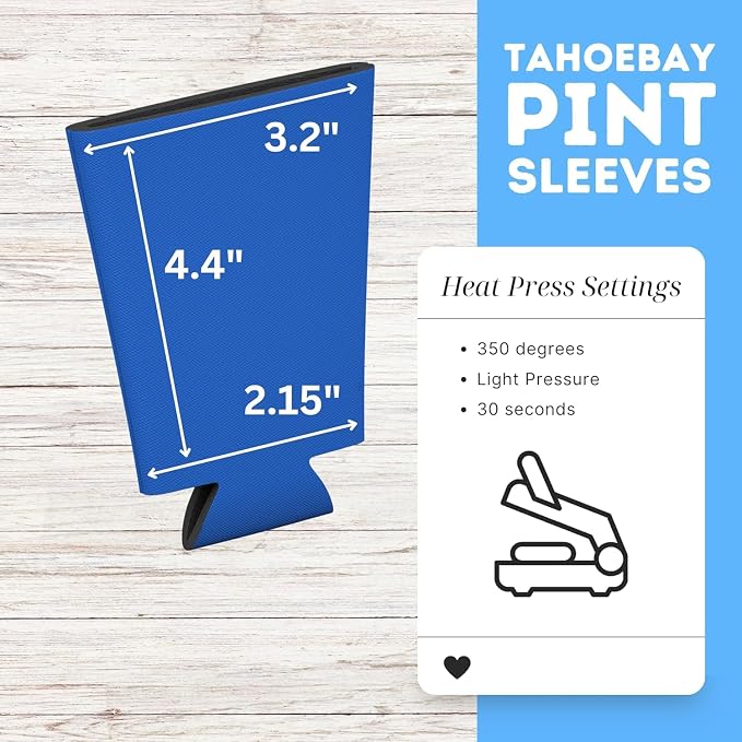 TahoeBay Blank Pint Glass Sleeves, Beer Coolers, 6-Pack, Royal Blue | Insulating Foam Cooler, 16oz Collapsible Tapered Beverage Holder, Bar Cup Insulator for Transfer Vinyl, HTV, Sublimation, DTF