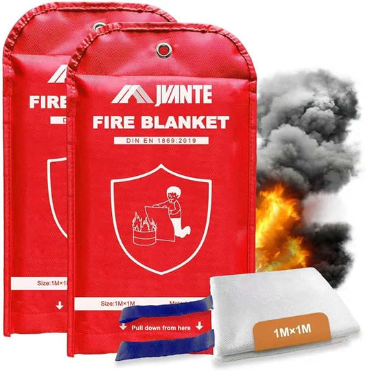 Emergency Fire Blanket-2 Pack for Home and Kitchen - 40"x40" Fiberglass Fire Blankets for Emergency Survival Safety (1m-2pack)