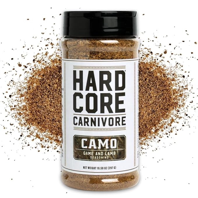 Hardcore Carnivore Camo | Wild Game Rub for Venison, Elk & Lamb, 10.5oz | Savory herbs & balanced spices elevate wild game flavor. Great on venison, lamb & pork. MSG Free & Gluten Free