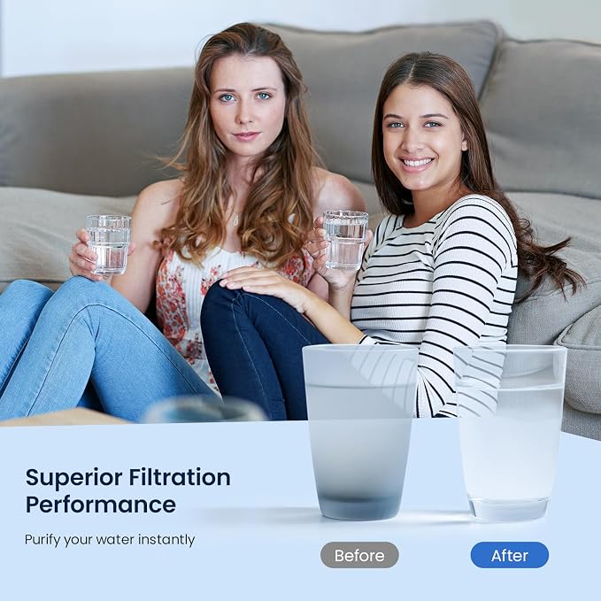 GLACIER FRESH MWF Refrigerator Water Filter Compatible with GE, 4-Pack | Compatible with SmartWater MWFP, MWFA, GWF, HDX FMG-1, WFC1201, RWF1060, 197D6321P006, Kenmore 9991