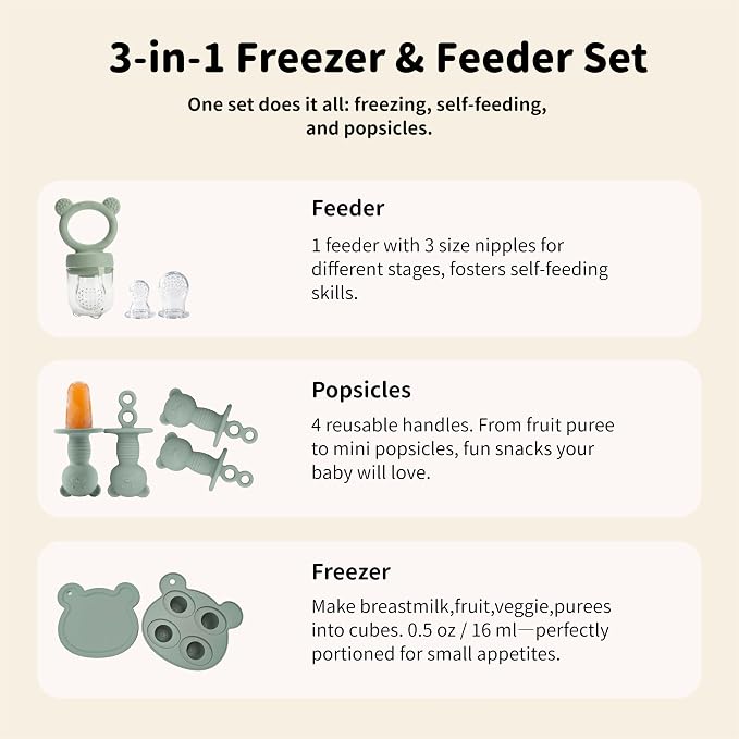 Popsicle Mold Set Pieces Homemade Silicone Popsicle Maker Easy Release Ice Cream Molds Reusable (sage)