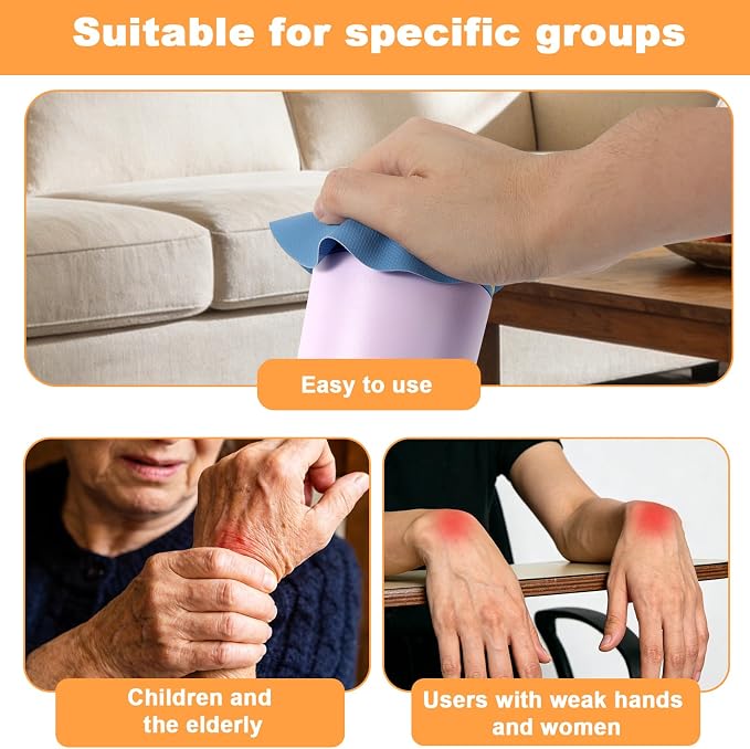 LUTER 4pcs Jar Opener Gripper Pads, Bottle Lid Cap Gripper Pads | Round & Square Rubber Jar Opener Mats for Seniors with Weak Hands Multi-Function Non-Slip Kitchen Coasters Gadgets (4 Colors)