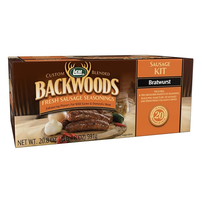LEM Products Backwoods Bratwurst Fresh Sausage Seasoning, 1 lb 4.8 oz