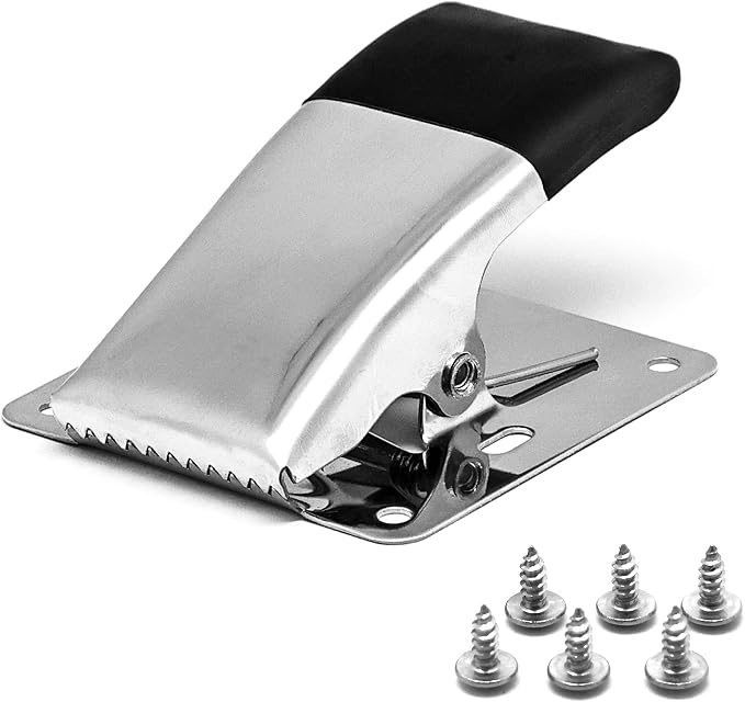 Fish Cleaning Board Tools Fillet Clamp w/Screws Deep-Jaw Fish Tail Clip Board for Scaling Table Bait (Fish Clamps with Black Grip)