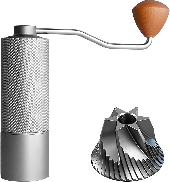 Manual Coffee Grinder, Adjustable Grinding Settings, Stainless Steel Burrs, Portable Hand-Cranked Coffee Grinder, For Espresso, Drip Filter, French Press Filter, Compact And Durable (White)
