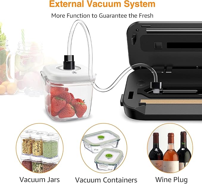 MegaWise Powerful but Compact Vacuum Sealer Machine (Silver)