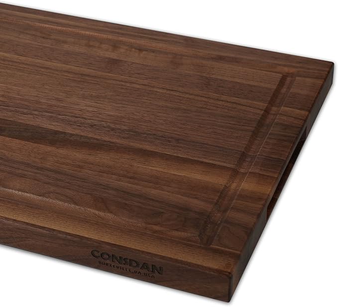 Walnut Cutting Board for Kitchen, USA Grown Hardwood, 16 x 12, with Invisible Inner Handle, Prefinished with Food-Grade Oil, Suitable for Kitchen Edge Grain, 1" Thick