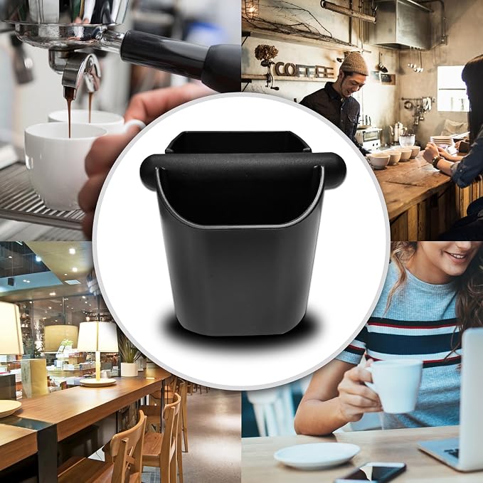 HOMEE Espresso Knock Box Coffee Knock Box Shock-Absorbent Durable Non-Slip Base Espresso Machine Accessories Espresso Dump Bin