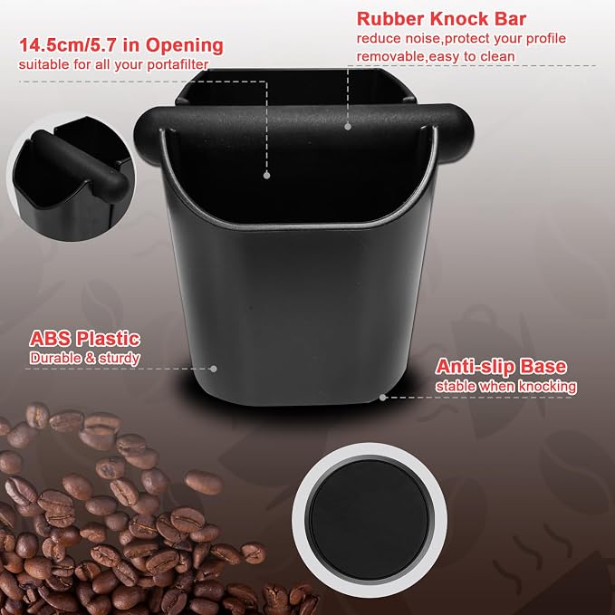 HOMEE Espresso Knock Box Coffee Knock Box Shock-Absorbent Durable Non-Slip Base Espresso Machine Accessories Espresso Dump Bin