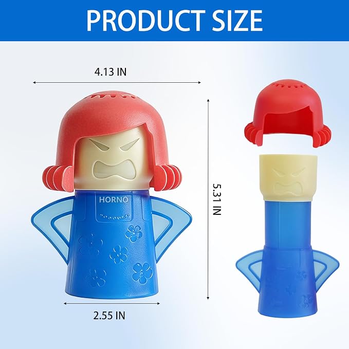 HORNO Angry Mama Microwave Oven Steam Cleaner (Blue) | Angry Mama Microwave Oven Steam Cleaner and Disinfects With Vinegar and Water for Kitchens，Cut Cleaning Time by Half