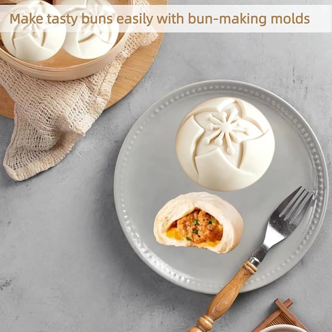 Wooden Bao Bun Maker | Handcrafted, Natural Hardwood, Multi-Purpose, Ergonomic Handle, Food-Safe