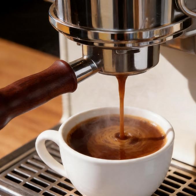 54mm Bottomless Portafilter 3 Ears Espresso Portafilter with 18-20g Basket fit Breville Bambino Barista BES870XL, BES450BSS, BES876BSS, BES880BSS, 878BSS, 500BSS, 840XL Express Machines (Wood)