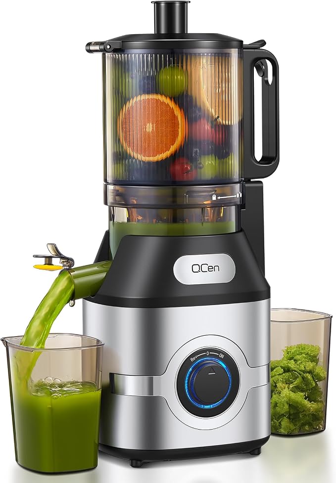 Cold Press Juicer Slow Masticating Machine with 5.5 Inch Chute(Silver) | Wide Feed Chute, For Whole Fruits And Vegetables, Easy To Clean, Gray Finish, Slow Juicing For Fresh Juice
