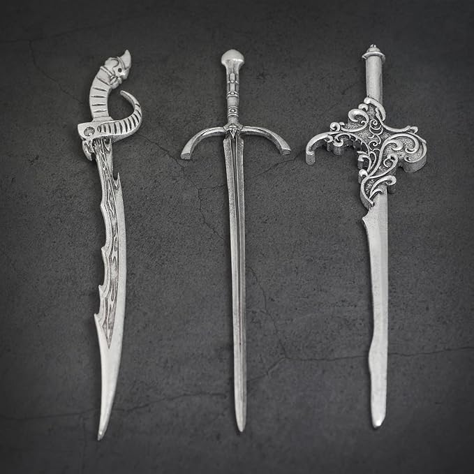 3Pcs Sword Hair Pins - Medieval Renaissance Gothic Hair Sticks for Women, Vintage Metal Hair Chopsticks for Bun Updo, Renaissance Accessories Medieval Accessories