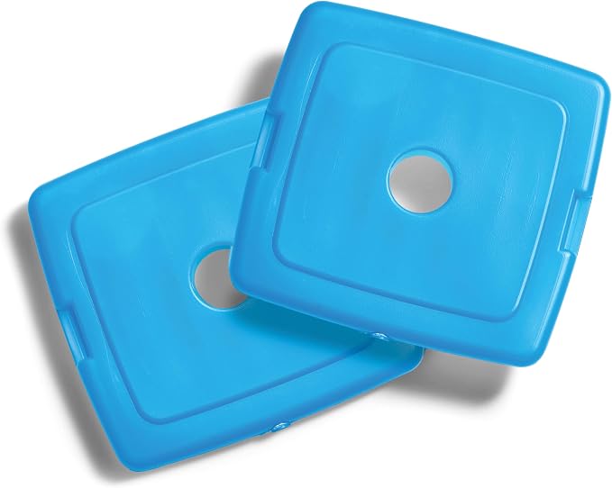 Cool Coolers by Fit + Fresh, 4 Pack Slim Ice Packs, Space Saving Reusable Ice Packs for Lunch Boxes or Coolers