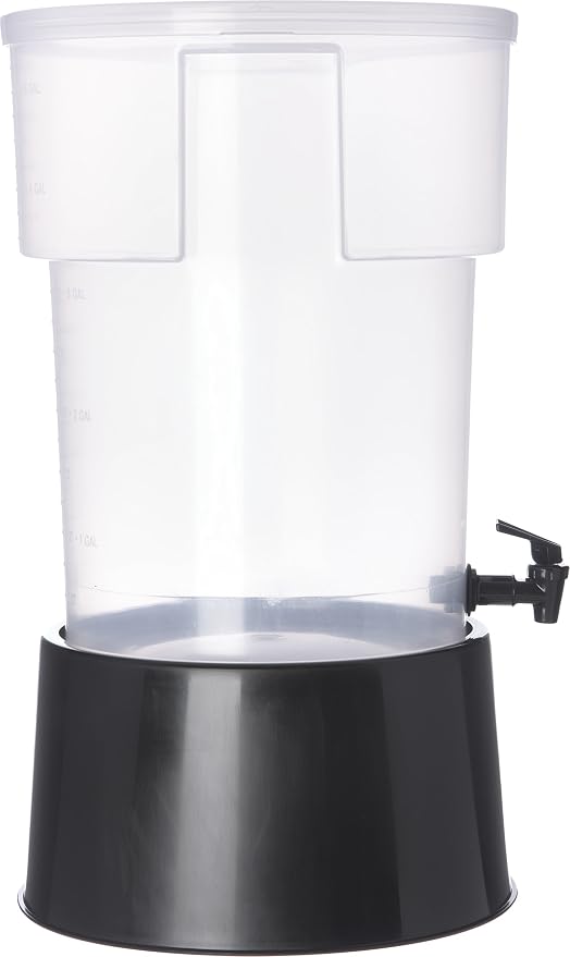 Carlisle FoodService Products Round Beverage Dispenser, Durable Drink Dispenser with Spigot and Sturdy Base for Catering, Events, and Parties, Plastic, 5 Gallons, Black