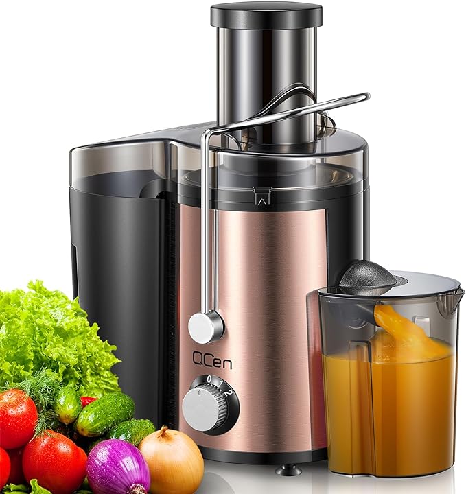 Juicer Machine 800W Centrifugal Juicer with Wide Mouth Feed Chute | For Fruits And Vegetables, Stainless Steel, BPA-Free Parts, Easy To Clean, Rose Gold Finish, Fast Juice Extraction