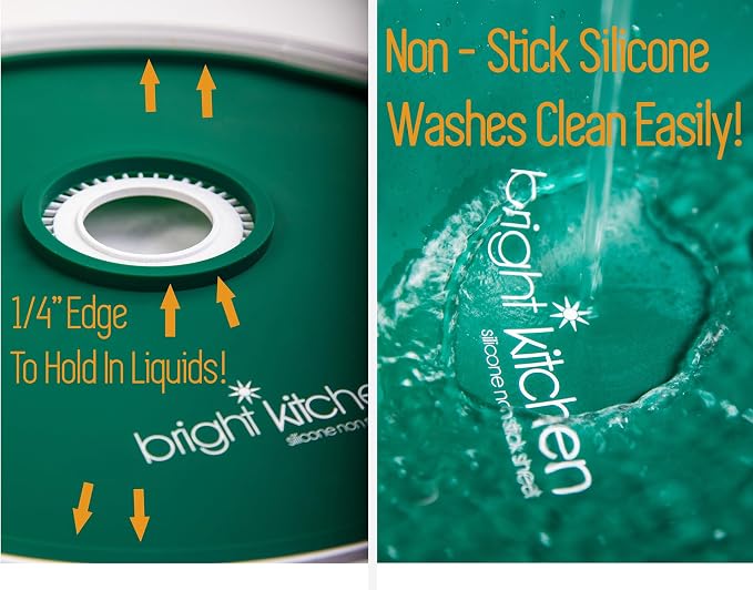 4 Fruit Leather Silicone Dehydrator Sheets with EDGES - NON-Toxic for Nesco Round Dehydrators Lip Mold Hold Batter Liquids Fruit Roll Up Fruit Leather Circle ReUsable Flexible Non Stick