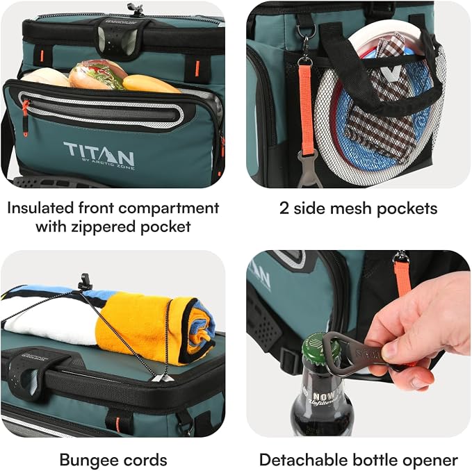 Titan by Arctic Zone Deep Freeze Cooler - Zipperless Hardbody Cooler - Deep Freeze Insulation, HardBody Liner, and SmartShelf