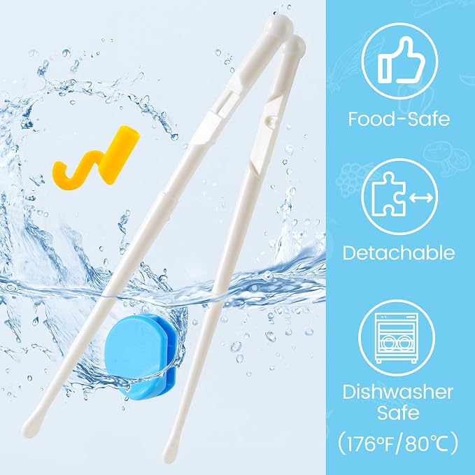 Chopsticks for Kids, 2 Pairs Training Chopsticks for Toddlers Beginners Baby Children Learning and Practice, Easy Mealtime & Fine Motor Skill Development, Non-Slip Grip, Dishwasher Safe | Beginners Children Learning and Practice, Easy Mealtime & Fine M...