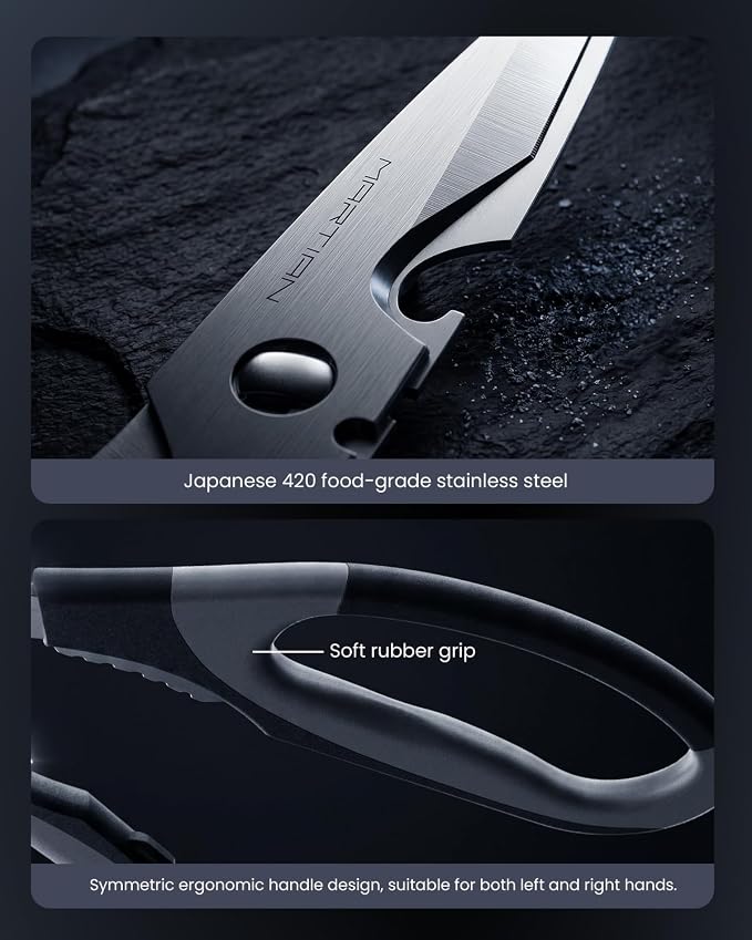 8“ Sharp Heavy Duty Kitchen Scissors, Multi Purpose Kitchen Shears for Food | food scissors dishwasher safe, scissors all purpose heavy duty,heavy duty scissors, metal shears, sharp scissors
