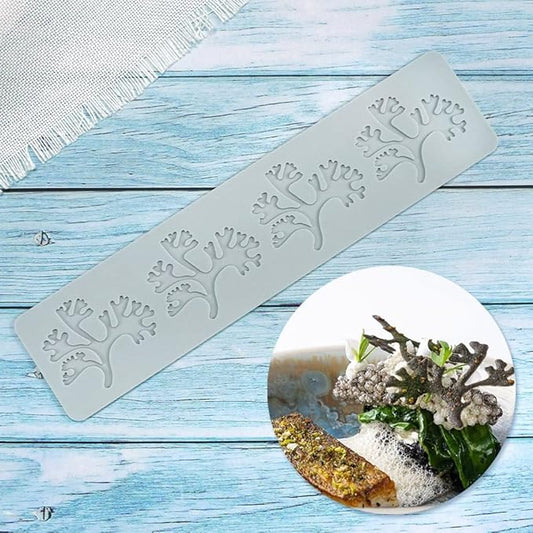 Silicone Molds 3D Hollow Leaf Chocolate Molds Honeycomb Bee Candy Mold Flower Pattern Fondant Mold Cake Topper Sugar Craft Decoration (E_Leaf_10.8 * 2.4 * 0.12inch)