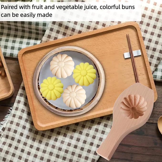 Wooden Bao Bun Maker,Baozi Maker Machine,Wooden Steam Bun Mold,This Kitchen Appliances And Gadgets Is the Best Gift for Asian Food Enthusiasts And Dumpling Maker (Steamed Bun C)