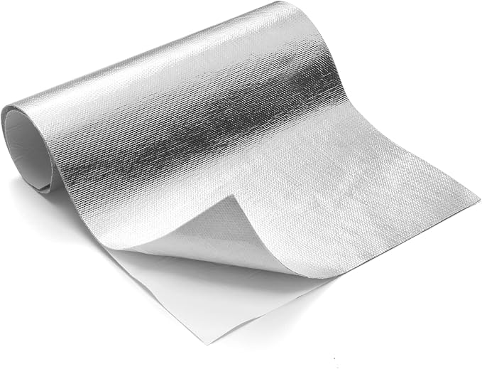 FLASLD Thermal Block - Automotive Heat Shield - Reflective Aluminum, Insulation & Adhesive 40'' X 80'', Aluminized Heat Shield Thermal Barrier Adhesive Backed Heat Blanket