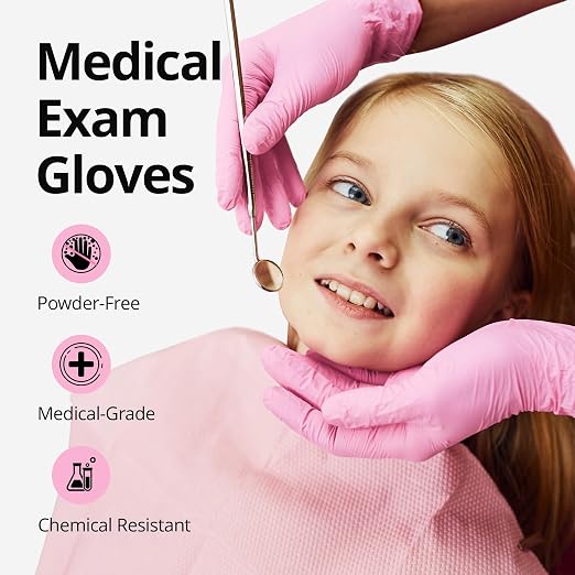 SwiftGrip Pink Disposable Gloves, X-Small, Disposable, Latex-Free, Food-Safe, Powder-Free, 1000-ct Case