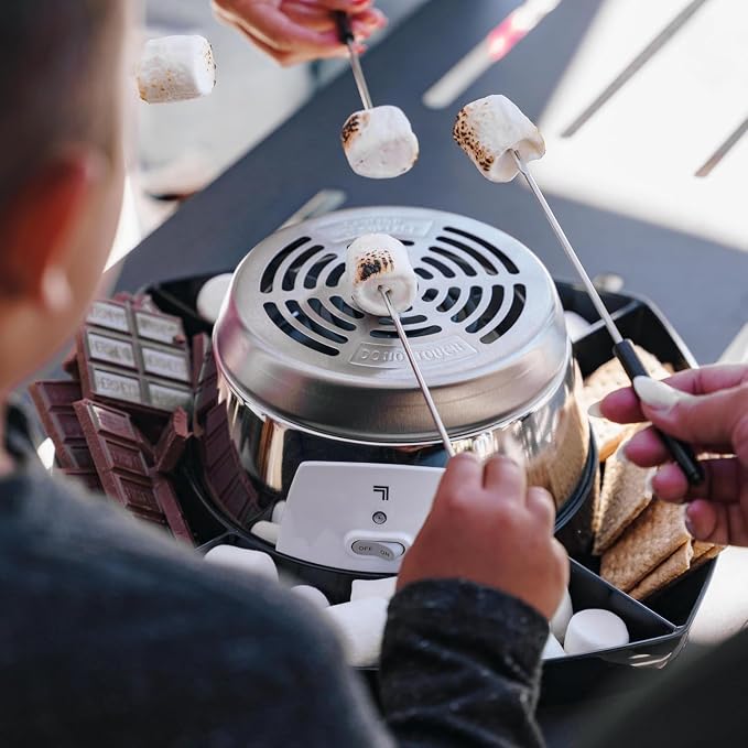 Sharper Tabletop Indoor Electric S'mores Maker | Smores Kit with 6 Roasting Stics | Flameless Tabletop Marshmallow | Movie Night Fun with Family and Kids